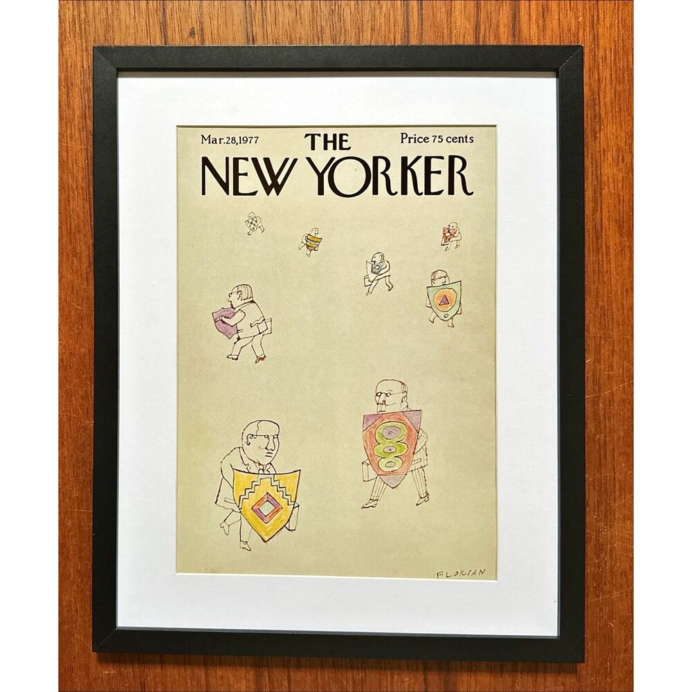 Framed 1977 The New Yorker Magazine March 28 Cover Douglas Florian Shields